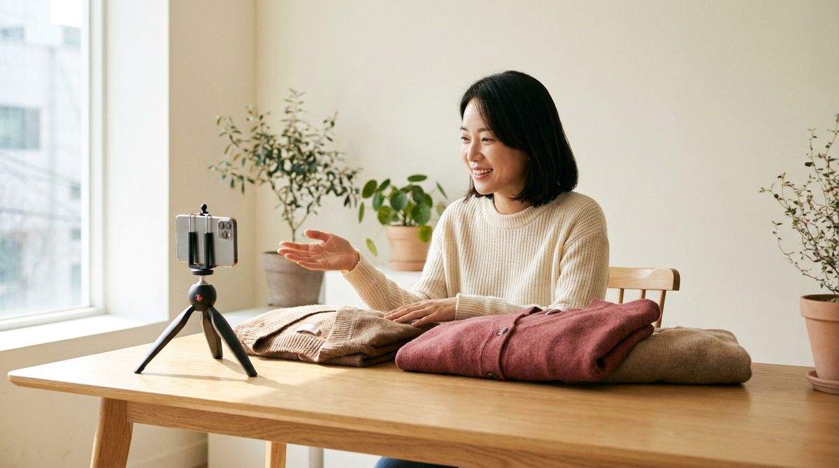 자사몰에서 라이브 방송을 진행하는 판매자